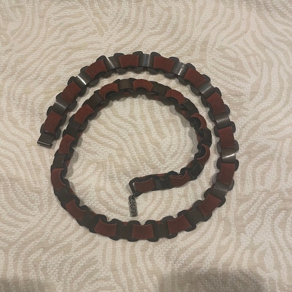 Rare Vintage Yves Saint Laurent Suede and Metal Belt